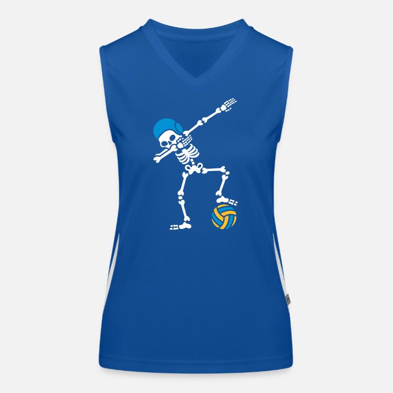 DAB DABBING skeleton Water polo Halloween Women's Functional Contrast Tank Top