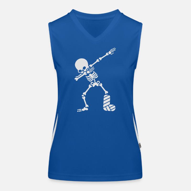 Dab dabbing skeleton plaster broken leg Débardeur respirant contrasté Femme