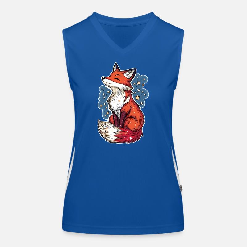 Fox and starry sky Women's Functional Contrast Tank Top