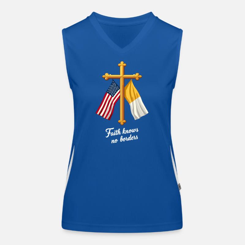 Drapeau américain et du Vatican Débardeur respirant contrasté Femme