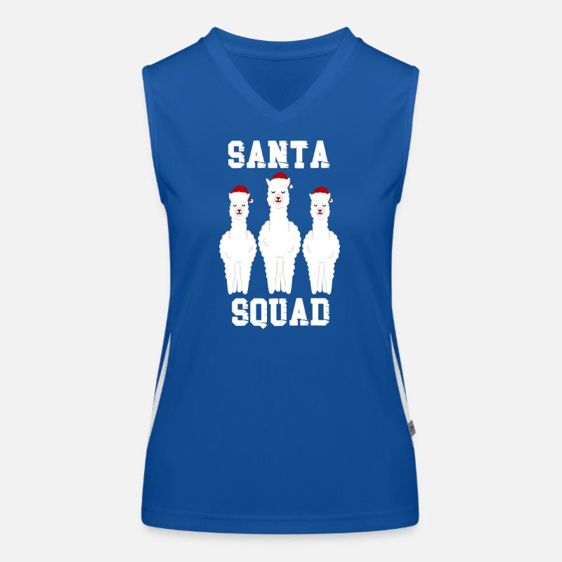 Santa squad llama Funktionelles Kontrast-Tank Top für Frauen