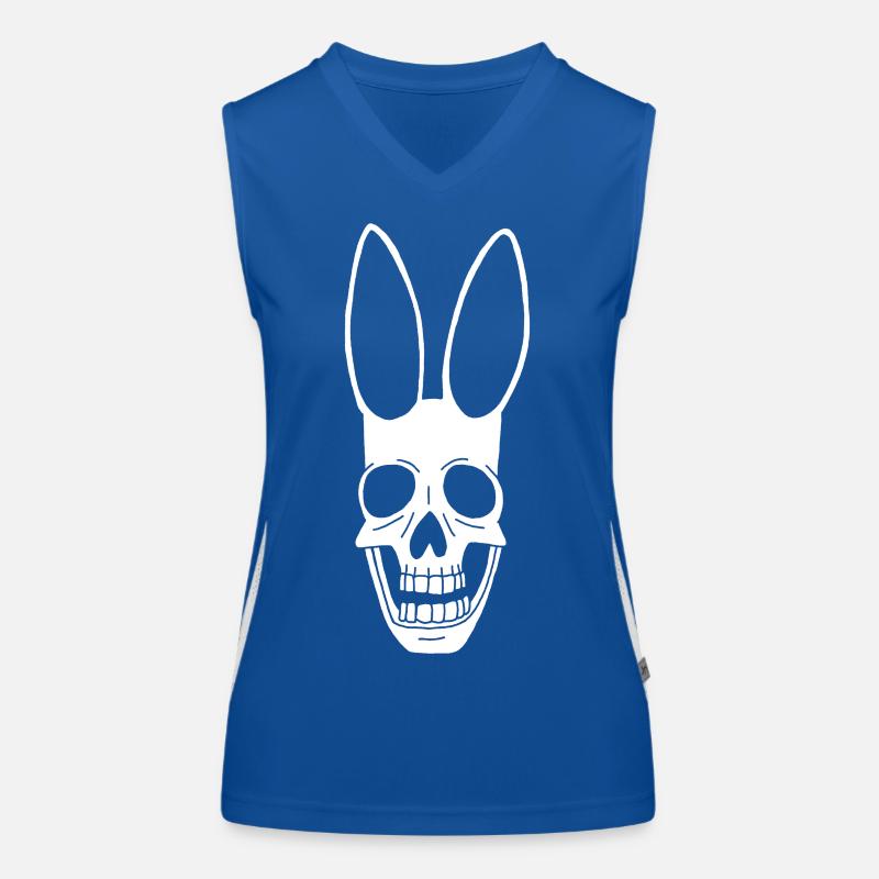 Crâne de lapin blanc Débardeur respirant contrasté Femme