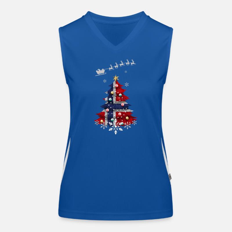 Christmas tree with Norway flag Women's Functional Contrast Tank Top