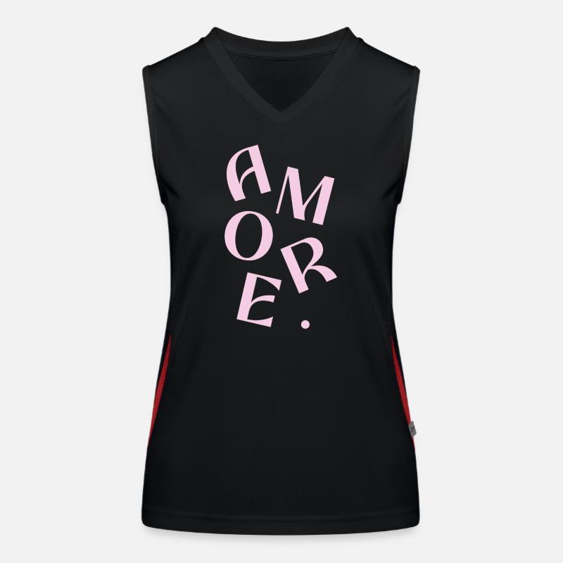 Fragment de la typographie Amore Pink Débardeur respirant contrasté Femme