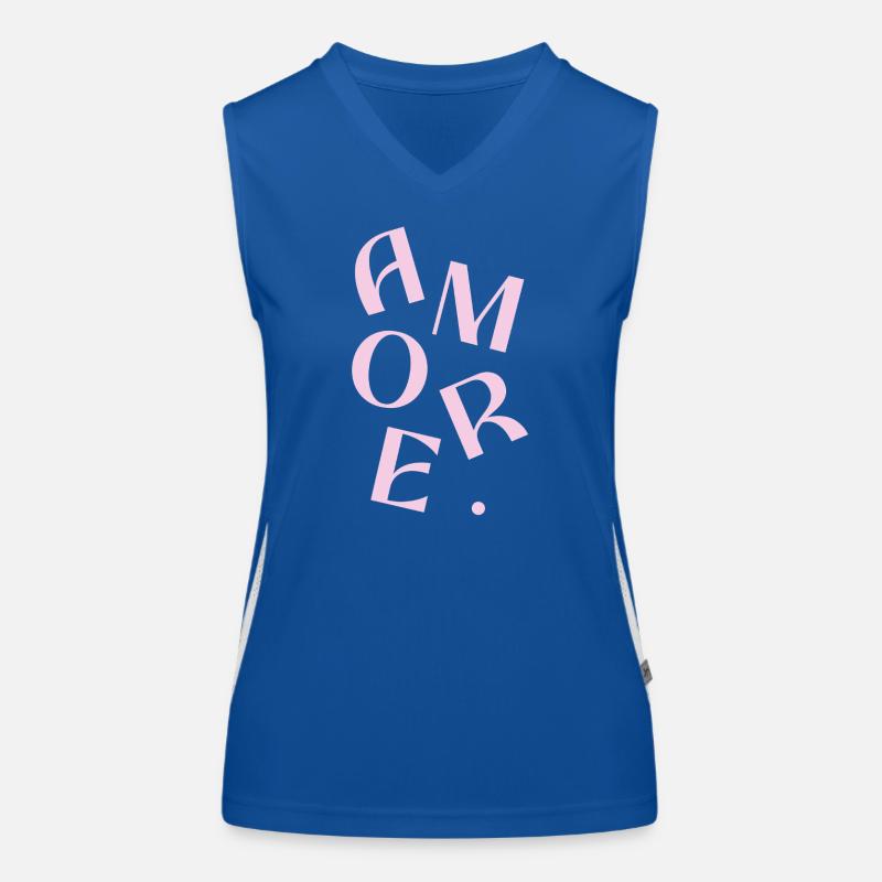 Fragment de la typographie Amore Pink Débardeur respirant contrasté Femme