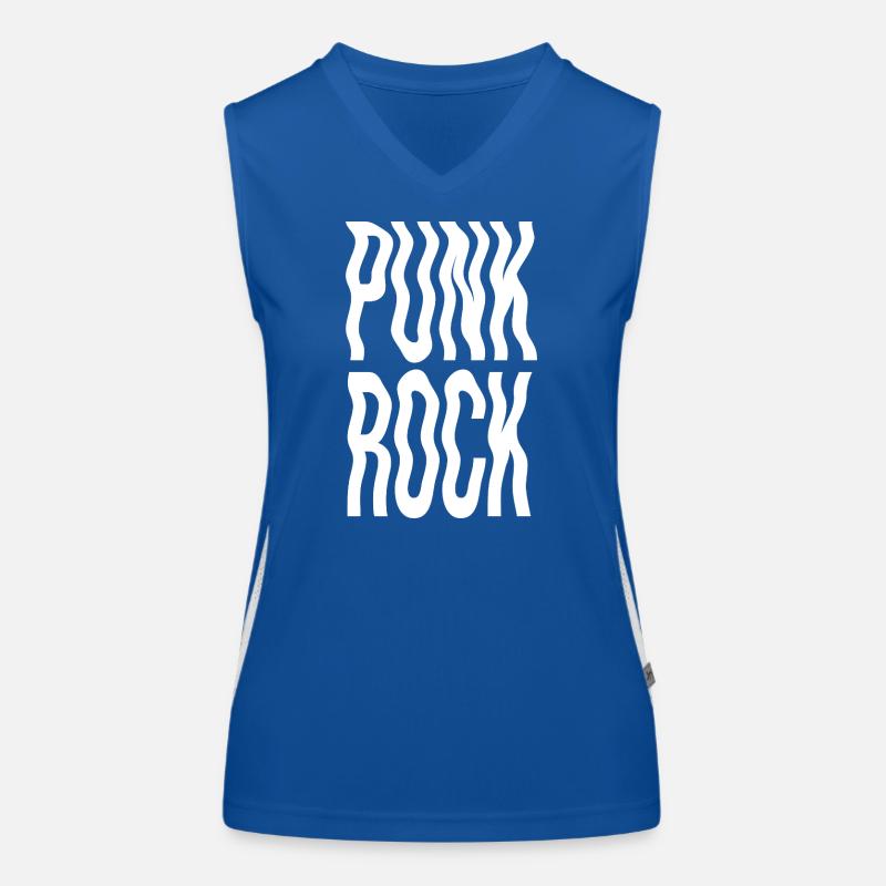 Wavy Punk Rock Typography Women's Functional Contrast Tank Top