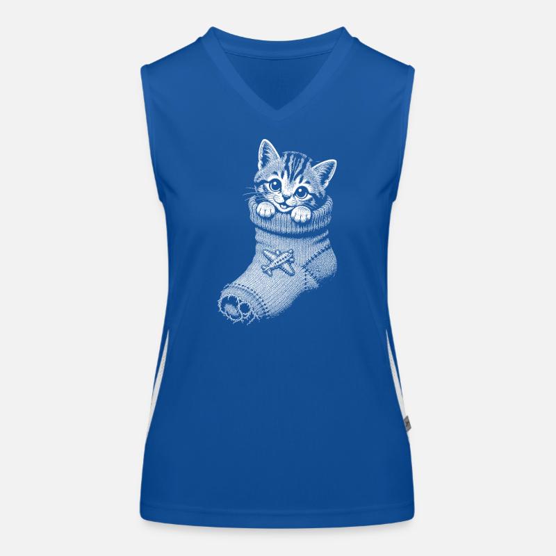 Kätzchen Funktionelles Kontrast-Tank Top für Frauen
