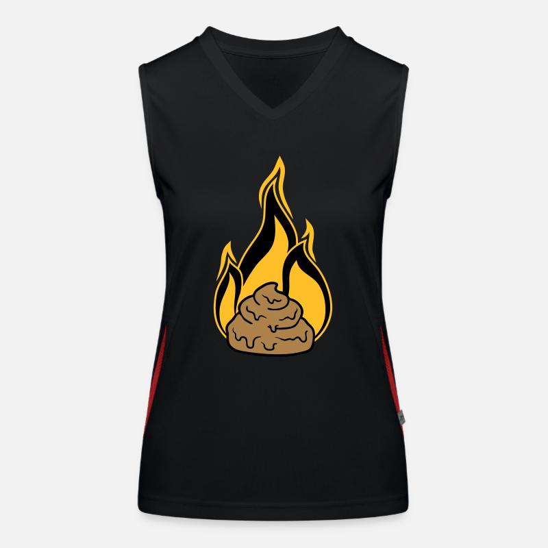 shit is on fire scheisse kot haufen haeufchen kack Funktionelles Kontrast-Tank Top für Frauen
