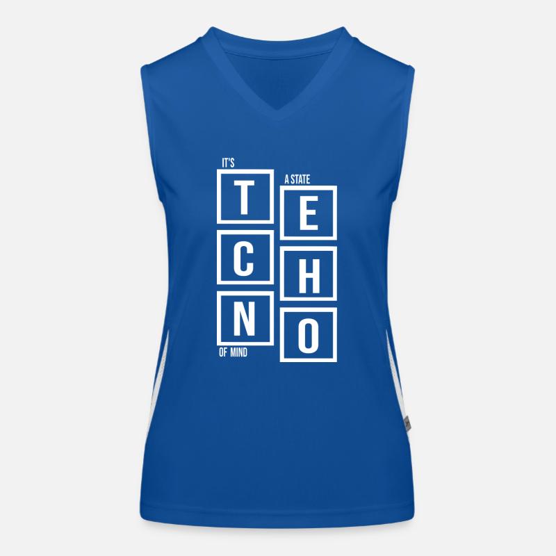 Techno it s a state of mind quote Women's Functional Contrast Tank Top
