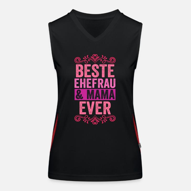 Ehefrau Mutter Mama Funktionelles Kontrast-Tank Top für Frauen