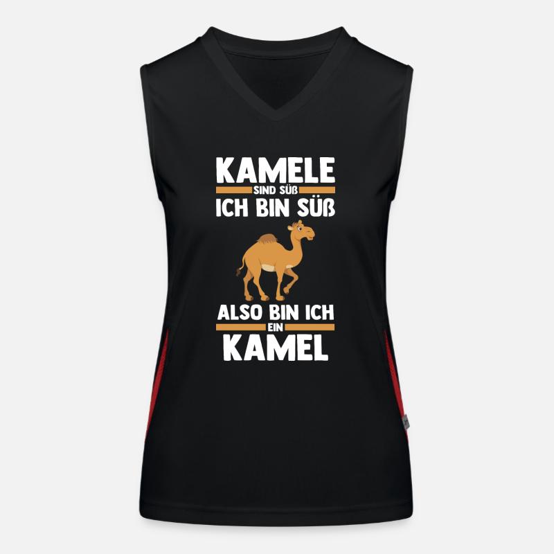 Kamel Funktionelles Kontrast-Tank Top für Frauen