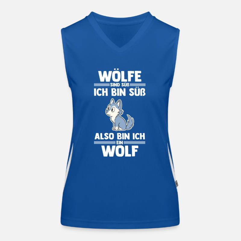 Tier Waldtier Wolf Funktionelles Kontrast-Tank Top für Frauen