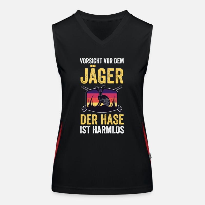 Hasenjäger Hasenjagd Kaninchenjagd Jäger Funktionelles Kontrast-Tank Top für Frauen