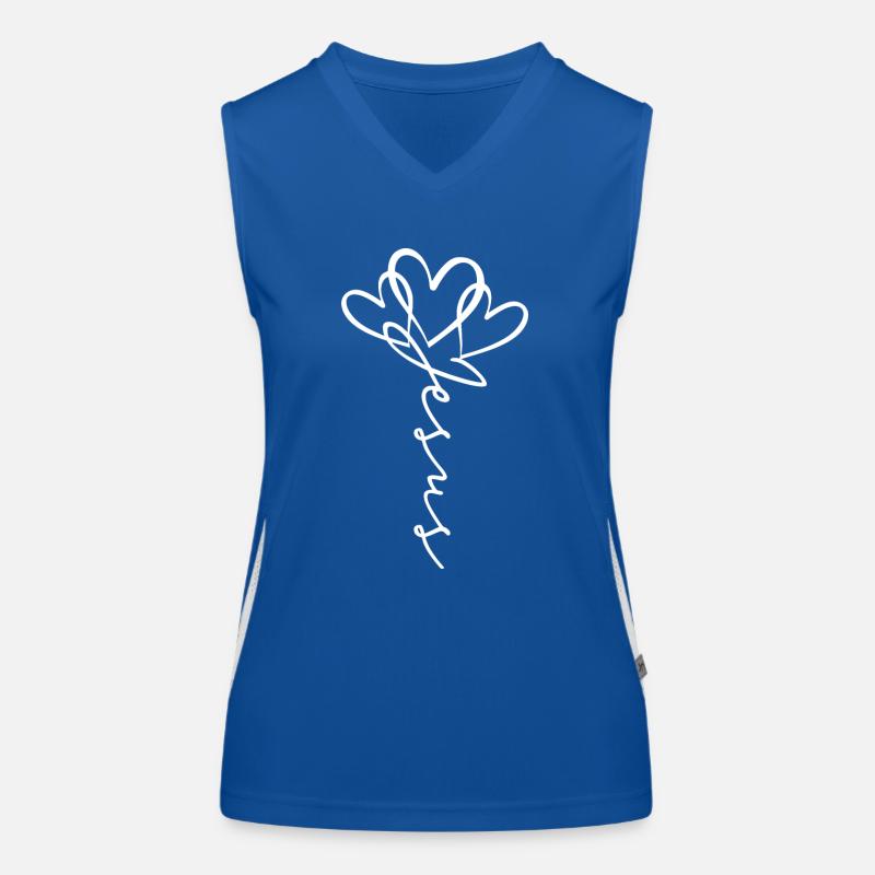 Jesus Scripture Heart Flower Women's Functional Contrast Tank Top