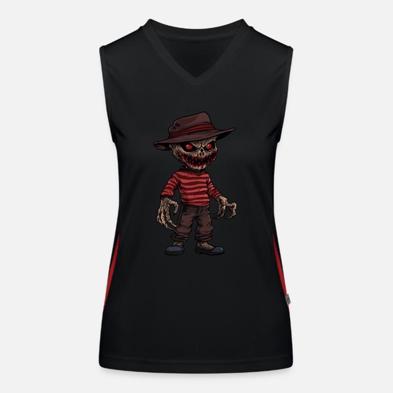 Gruselig Freddy Halloween Süßes oder Saures Funktionelles Kontrast-Tank Top für Frauen