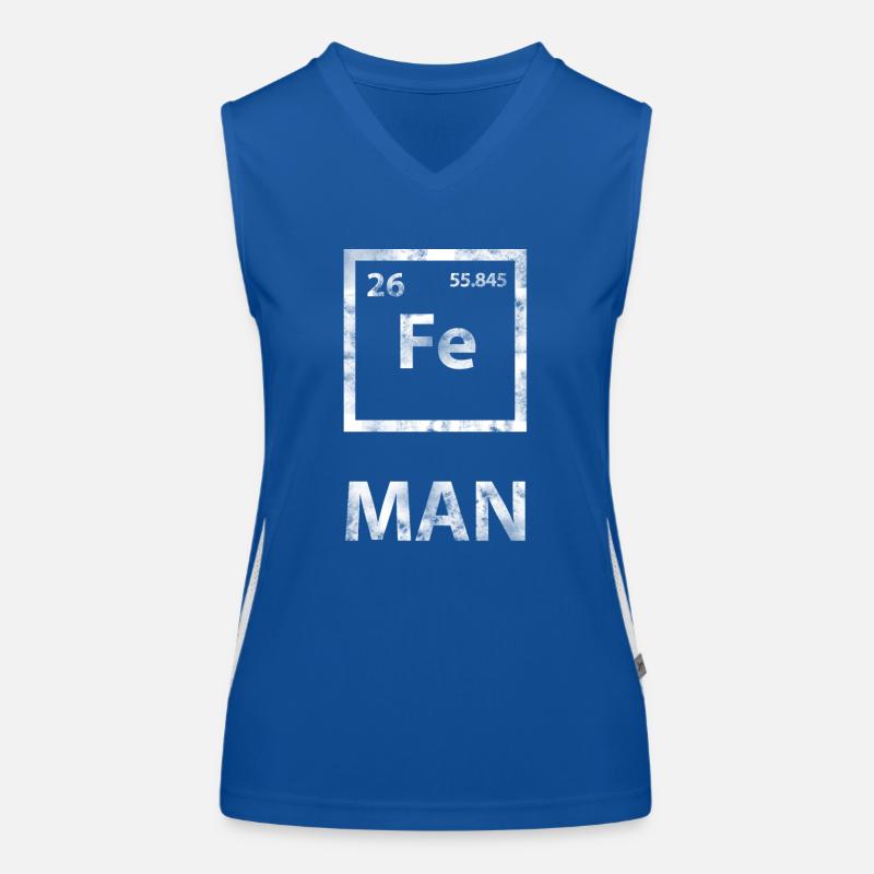 Fe MAN (jeu de mots d') Tableau périodique Débardeur respirant contrasté Femme