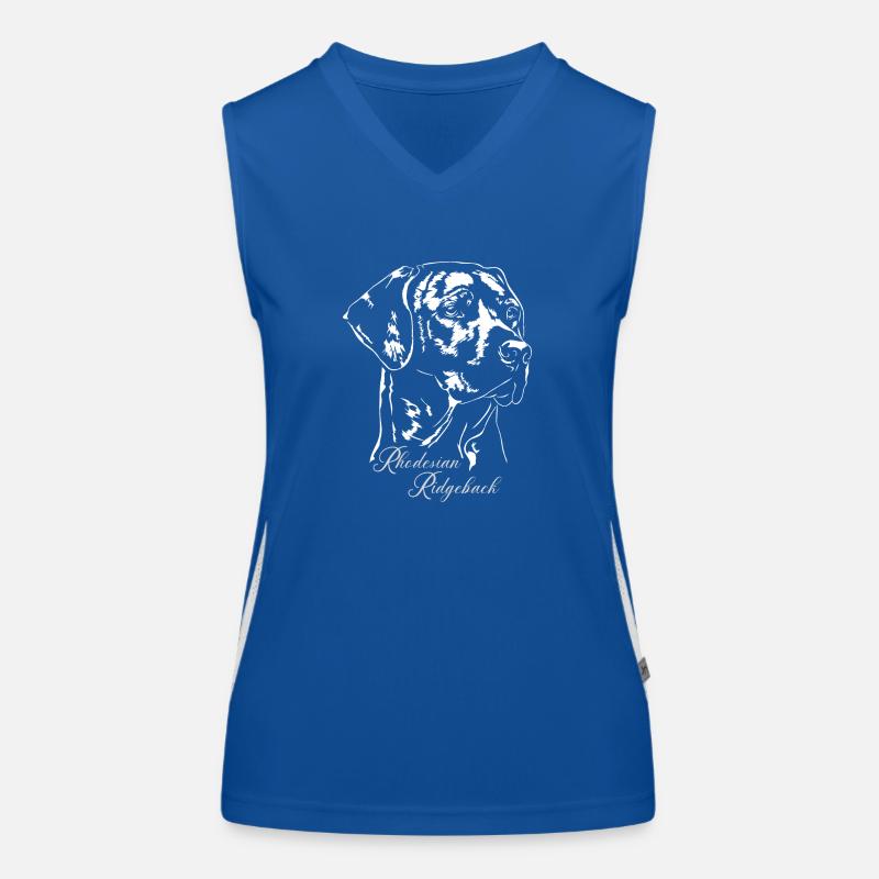 RHODESIAN RIDGEBACK Wilsign's Dog Portrait Women's Functional Contrast Tank Top