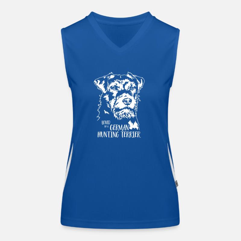 Loved by a German Hunting Terrier Hunde Wilsigns Funktionelles Kontrast-Tank Top für Frauen