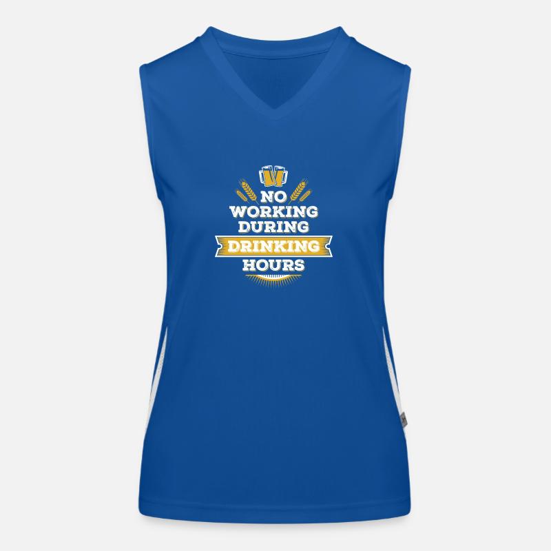 no working during drinking hour leisure beer break Women's Functional Contrast Tank Top