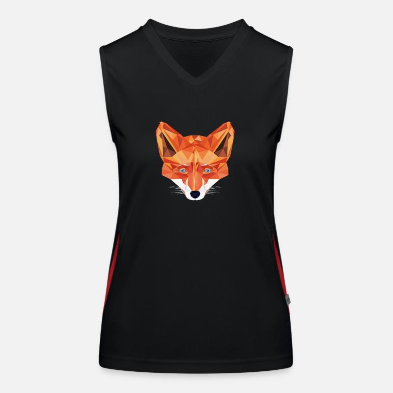 Fuchs Low Poly Design Wild Wald Tier Kopf Funktionelles Kontrast-Tank Top für Frauen