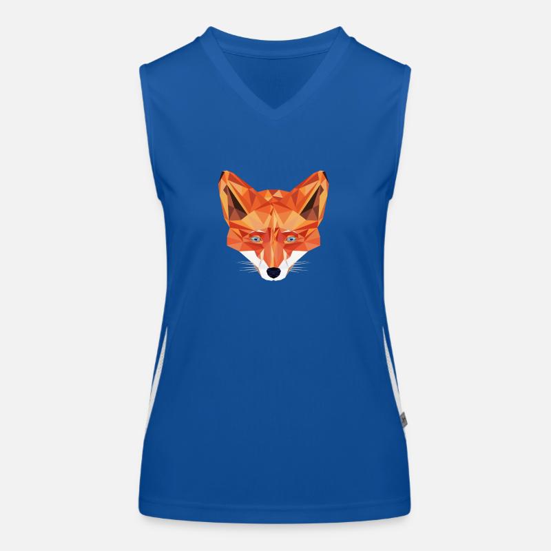 Fuchs Low Poly Design Wild Wald Tier Kopf Funktionelles Kontrast-Tank Top für Frauen