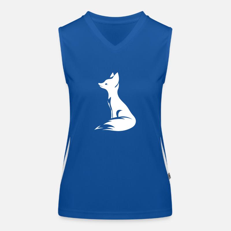 Elegant Cute Fox Tattoo Style Portrait Women's Functional Contrast Tank Top