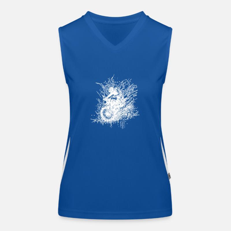 Bikerin Motorrad Geländefahrt Splash Style Funktionelles Kontrast-Tank Top für Frauen