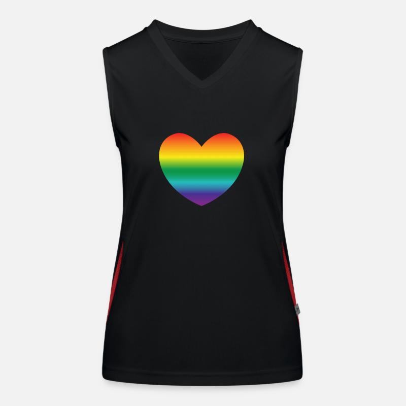 Herz in Regenbogenfarben Funktionelles Kontrast-Tank Top für Frauen
