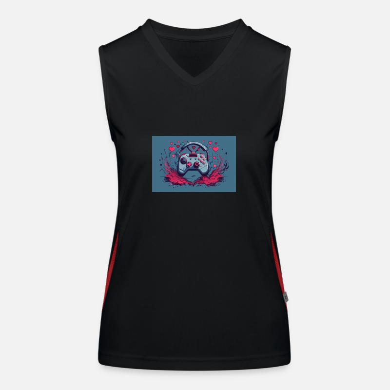 a gaming controller Women's Functional Contrast Tank Top