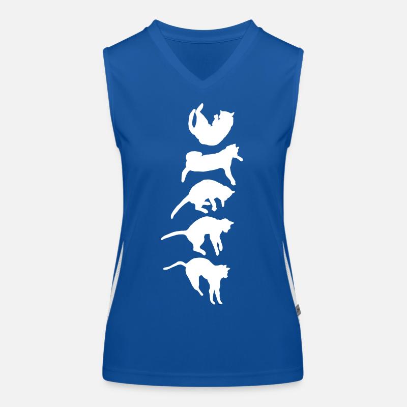 Aufrichtreflex der fallenden Katze Funktionelles Kontrast-Tank Top für Frauen