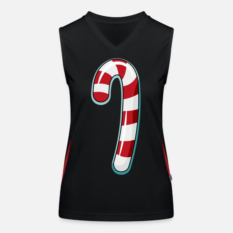 Candy Cane Striped Design Women's Functional Contrast Tank Top