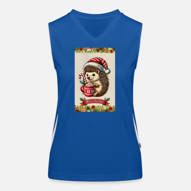 Weihnachtsigel mit heißer Schokolade Funktionelles Kontrast-Tank Top für Frauen