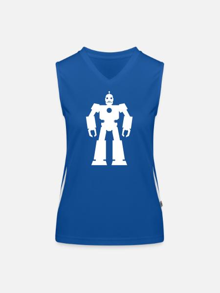 Roboter – KI Technik Sci-Fi Nerd Design - Funktionelles Kontrast-Tank Top für Frauen - Royal/Weiß - Vorne