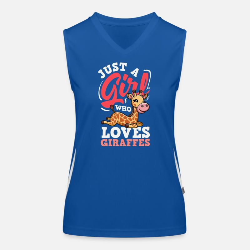 Mädchen das Giraffen liebt Süß Funktionelles Kontrast-Tank Top für Frauen