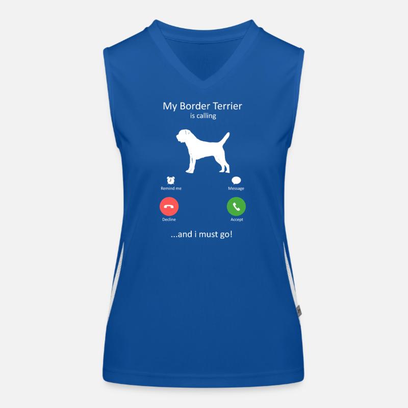 La race de chien Loyal Border Terrier appelle Débardeur respirant contrasté Femme