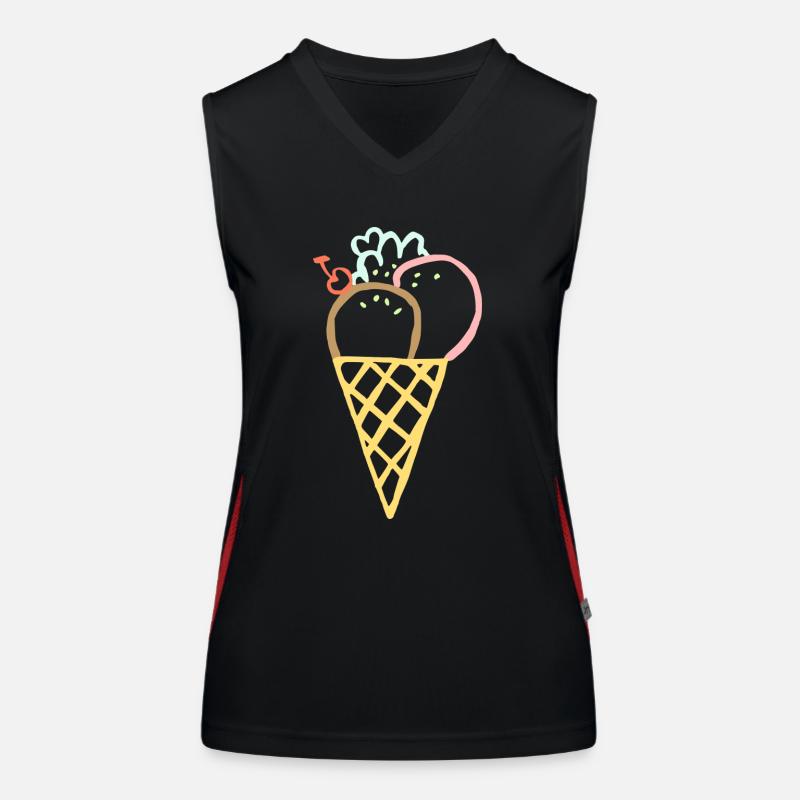 crème glacée restaurant crème glacée sundae95 Débardeur respirant contrasté Femme