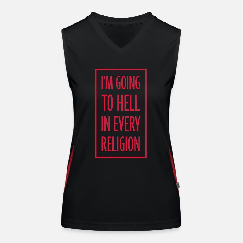 in going to hell Women's Functional Contrast Tank Top