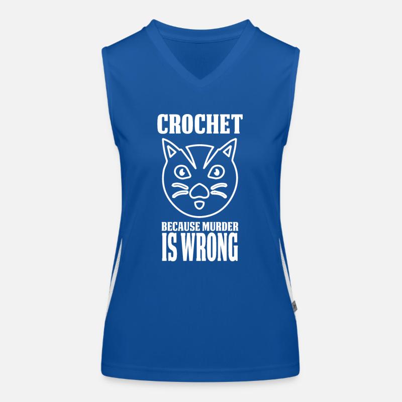 Crochet Because Murder Is Wrong Women's Functional Contrast Tank Top