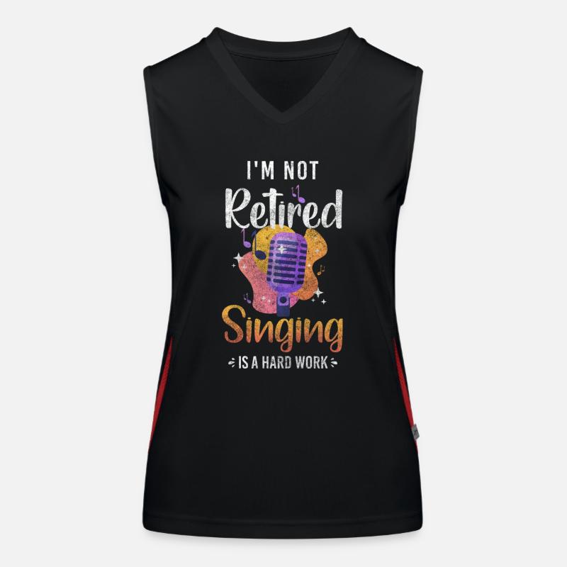 Singer Melody Sheet Music Microphone Women's Functional Contrast Tank Top