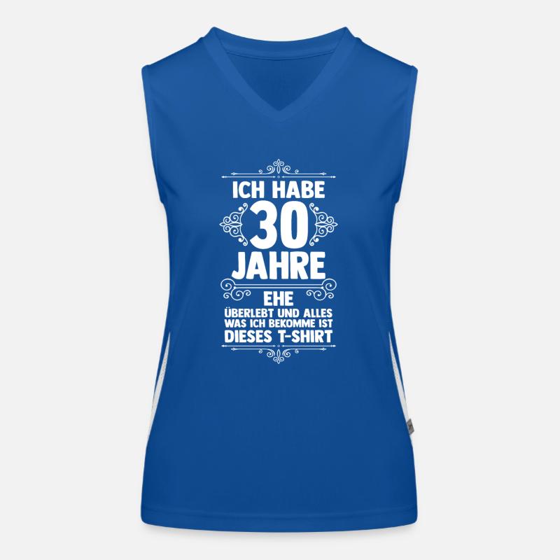 Ehe Perlenhochzeit 30 Jahre Verheiratet Hochzeitst Funktionelles Kontrast-Tank Top für Frauen
