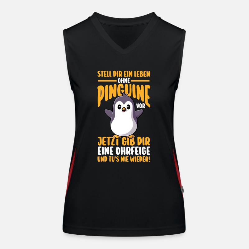 Pinguin Funktionelles Kontrast-Tank Top für Frauen