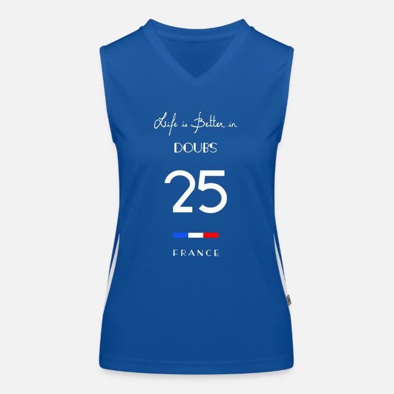 Das Leben ist besser in DOUBS Nummer 25 Franche Comté Fr Funktionelles Kontrast-Tank Top für Frauen