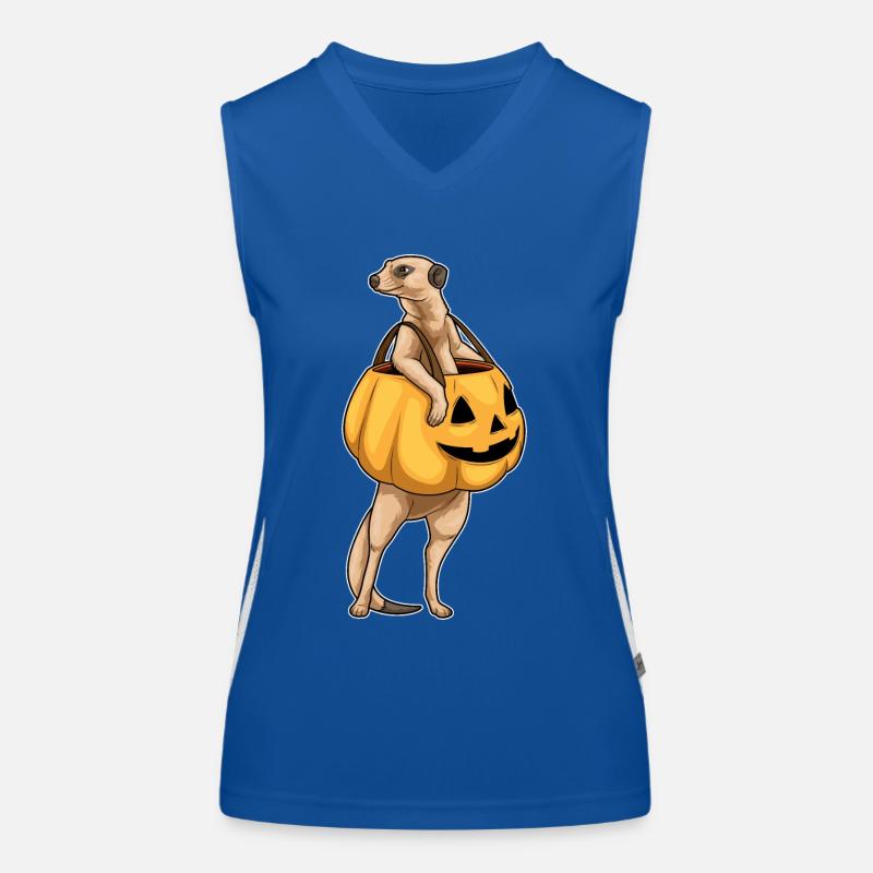 Suricate Halloween Jack O Lanterne Débardeur respirant contrasté Femme