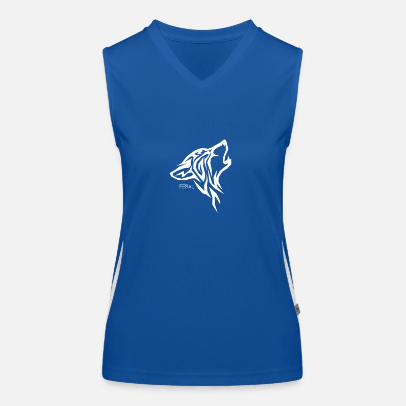Wolf Funktionelles Kontrast-Tank Top für Frauen