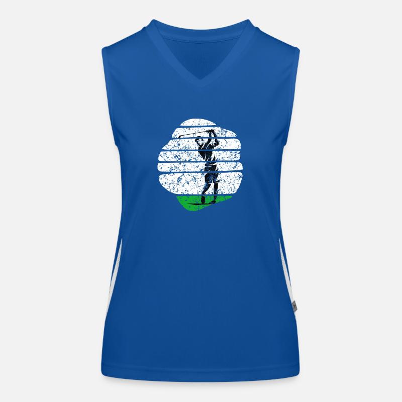 golf golf cart golf golf golfer on golf course Women's Functional Contrast Tank Top