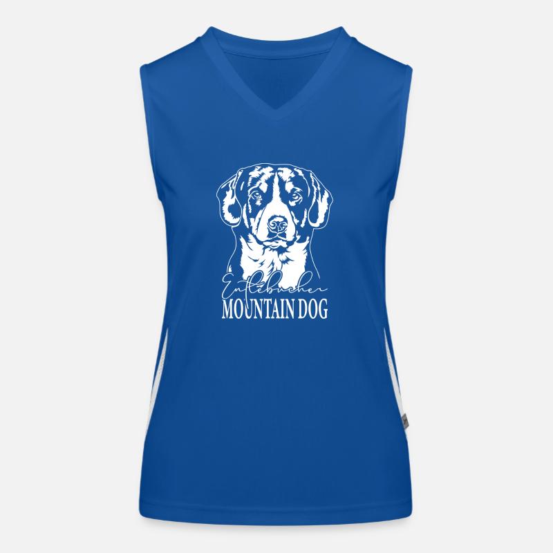 Entlebucher Mountain Dog Portrait Hunde Wilsigns Funktionelles Kontrast-Tank Top für Frauen