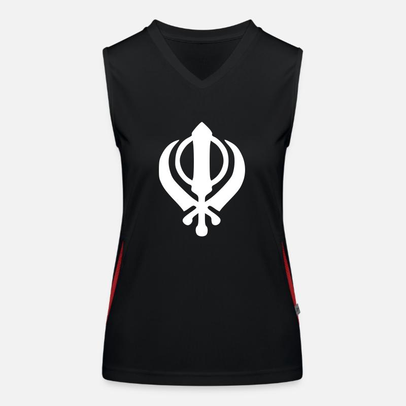 Sikh Khanda Funktionelles Kontrast-Tank Top für Frauen