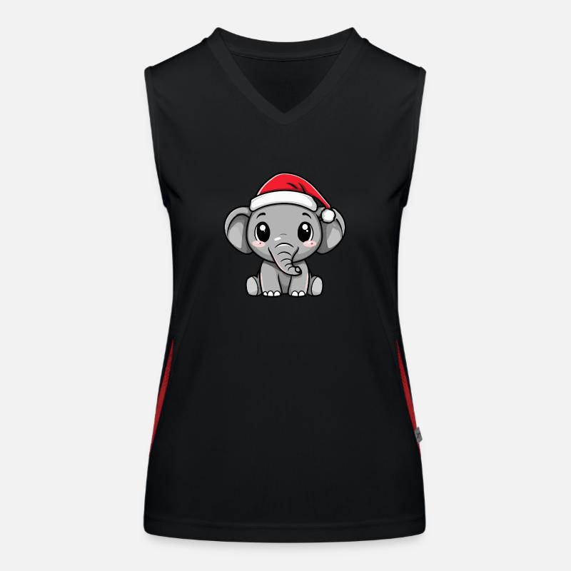 Éléphant Noël Mignon Débardeur respirant contrasté Femme
