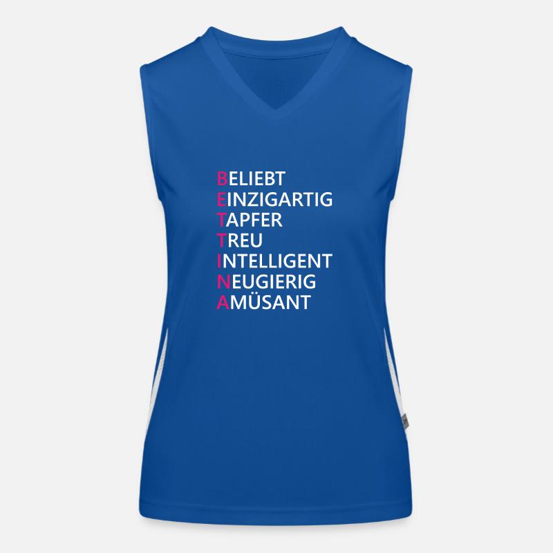 Bettina Name Geschenk Funktionelles Kontrast-Tank Top für Frauen