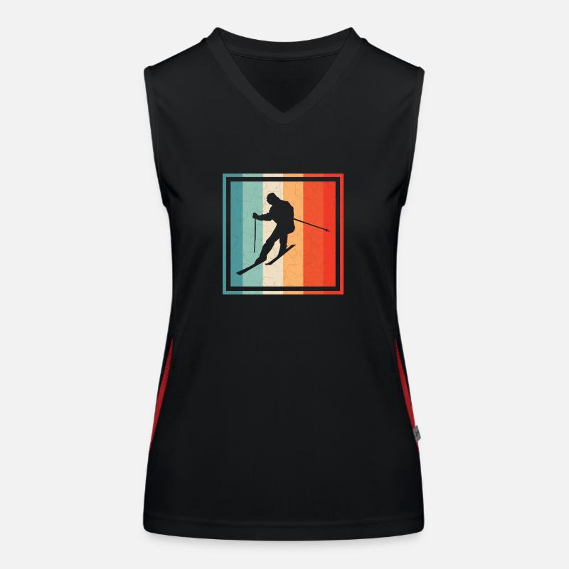 Ski Retro Funktionelles Kontrast-Tank Top für Frauen
